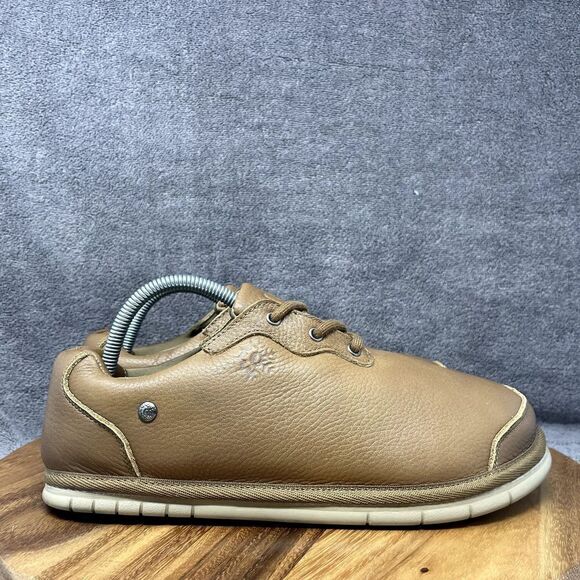 Nice Shell Beach Strut Wood Men's Size 10 Brown Leather Shoe Surfing California - Picture 1 of 9